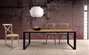 GINER Y COLOMER Mesa de comedor de madera de mango y patas de metal 8 plazas